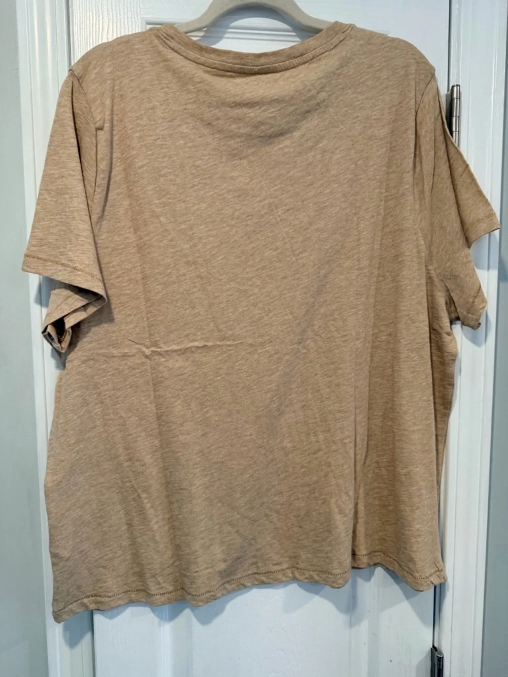 NWOT J. Crew Size 2X Oatmeal Vintage Cotton Short Sleeve Crew Neck Tee Shirt